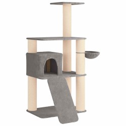 Arbre à chat avec poteaux à griffer en sisal Gris clair 173 cm 629294629294