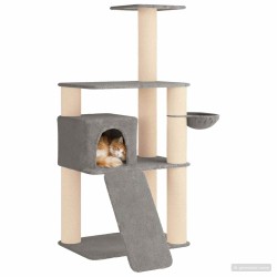 Arbre à chat avec poteaux à griffer en sisal Gris clair 173 cm 629294629294