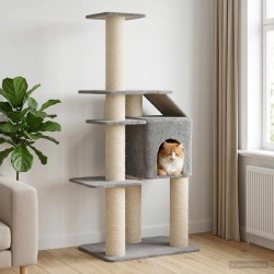Arbre à chat avec poteaux à griffer en sisal Gris clair 183 cm 629295629295