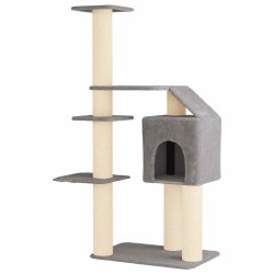 Arbre à chat avec poteaux à griffer en sisal Gris clair 183 cm 629295629295