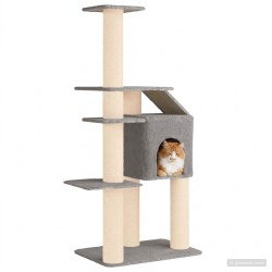Arbre à chat avec poteaux à griffer en sisal Gris clair 183 cm 629295629295