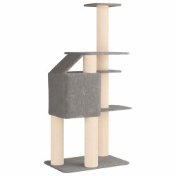Arbre à chat avec poteaux à griffer en sisal Gris clair 183 cm 629295629295