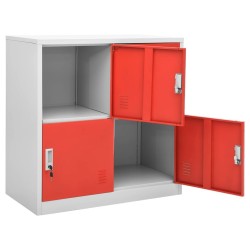 Armoire à casiers Gris clair et rouge 90x45x92,5 cm Acier 629300629300