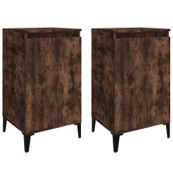 Tables de chevet 2 pcs chêne fumé 40x35x70 cm bois d'ingénierie 629303629303