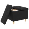 Pouf de rangement avec coussin Noir 60 x 60 x 45 cm Simili cuir 629304629304
