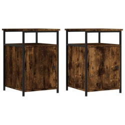 Tables de chevet 2 pcs chêne fumé 40x42x60 cm bois d'ingénierie 629305629305