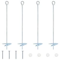 Ancre de terre 4 pcs Argenté Ø10 x 50 cm Métal galvanisé 629308629308