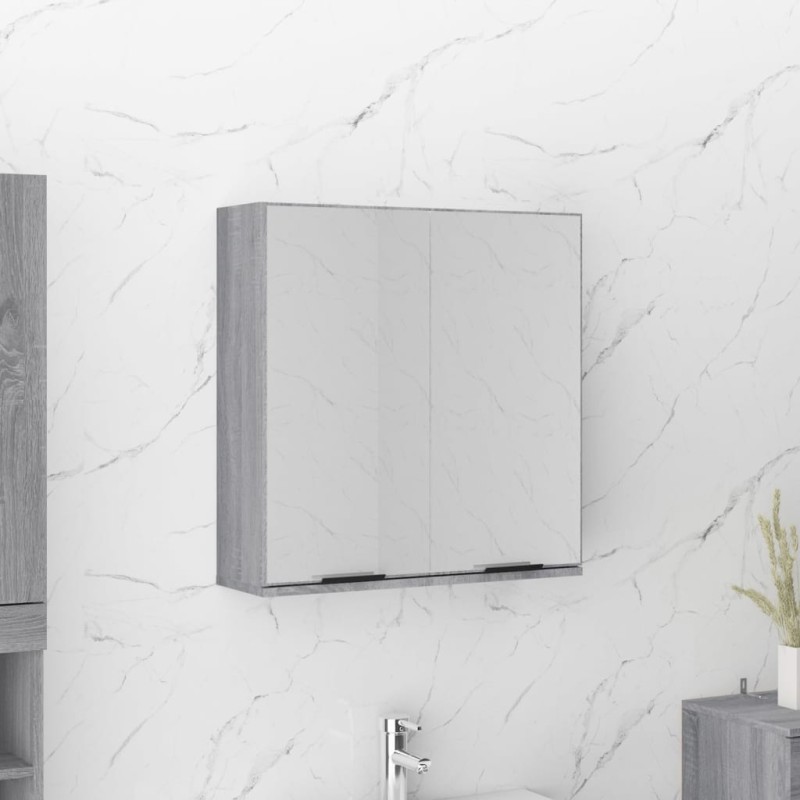 Armoire à miroir de salle de bain Sonoma gris 64x20x67 cm 629315629315