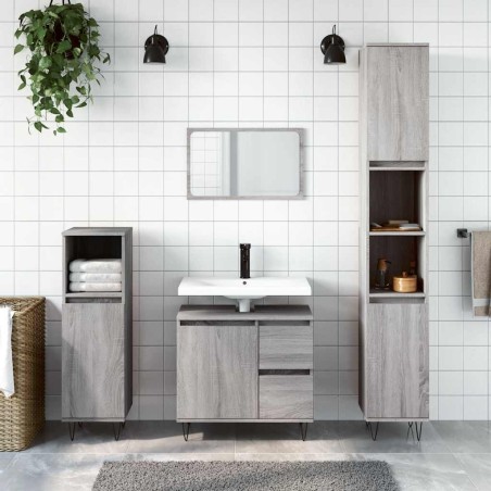 Armoire de bain sonoma gris 65x33x60 cm bois d'ingénierie 629325629325