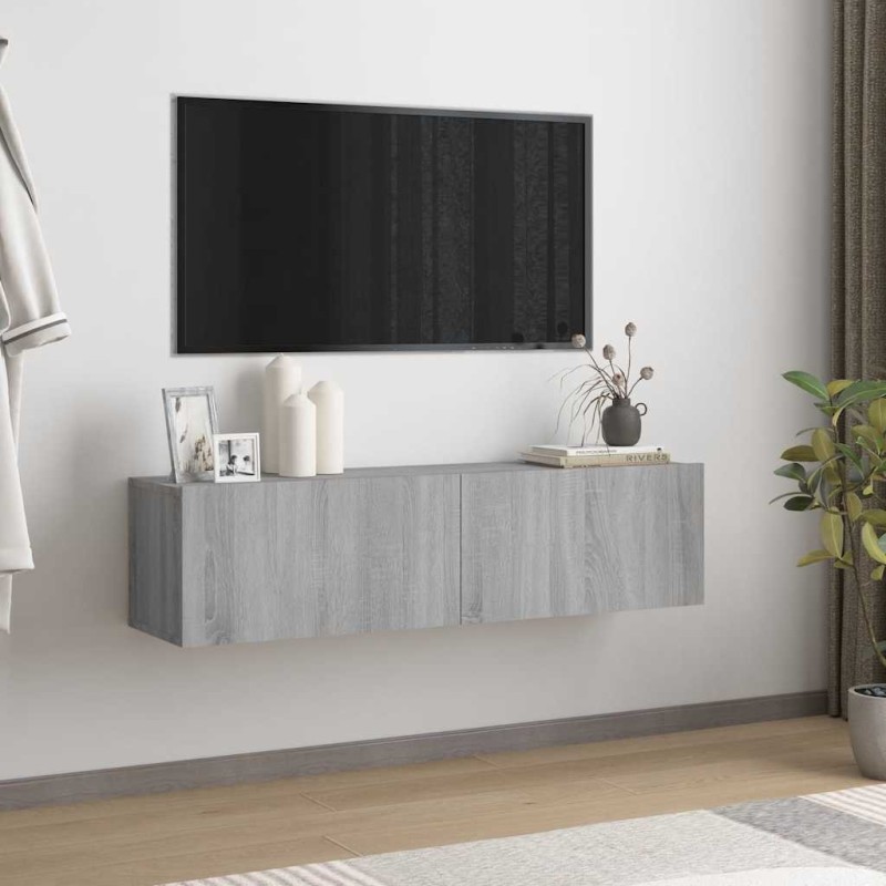 Armoire murale TV Sonoma gris 120x30x30 cm Bois d'ingénierie 629326629326