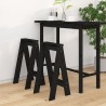 Tabourets lot de 2 noir 40x40x75 cm bois massif de pin 629331629331