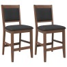Tabourets de bar avec coussins (lot de 2) en bois massif marron et caoutchouc 629332629332