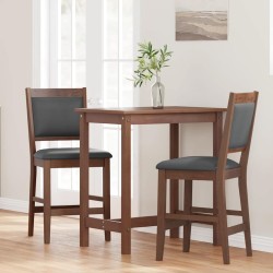 Tabourets de bar avec coussins (lot de 2) en bois massif marron et caoutchouc 629332629332