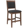 Tabourets de bar avec coussins (lot de 2) en bois massif marron et caoutchouc 629332629332