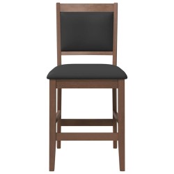Tabourets de bar avec coussins (lot de 2) en bois massif marron et caoutchouc 629332629332