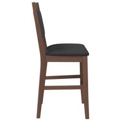 Tabourets de bar avec coussins (lot de 2) en bois massif marron et caoutchouc 629332629332
