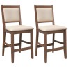 Tabourets de bar avec coussins (lot de 2) en bois massif marron et caoutchouc 629333629333