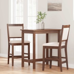 Tabourets de bar avec coussins (lot de 2) en bois massif marron et caoutchouc 629333629333