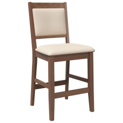 Tabourets de bar avec coussins (lot de 2) en bois massif marron et caoutchouc 629333629333