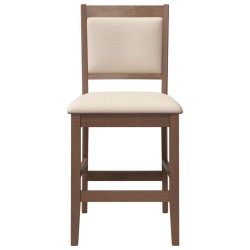 Tabourets de bar avec coussins (lot de 2) en bois massif marron et caoutchouc 629333629333