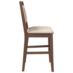 Tabourets de bar avec coussins (lot de 2) en bois massif marron et caoutchouc 629333629333