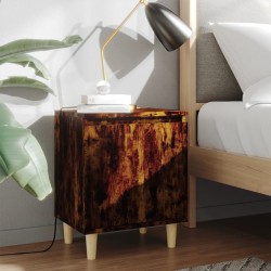 Tables de chevet et pieds en bois 2 pcs Chêne fumé 40x30x50 cm 629334629334