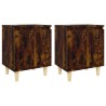 Tables de chevet et pieds en bois 2 pcs Chêne fumé 40x30x50 cm 629334629334