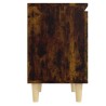 Tables de chevet et pieds en bois 2 pcs Chêne fumé 40x30x50 cm 629334629334