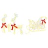 Traîneau tiré par un renne Blanc chaud 30 x 12 x 54,5 cm PET 629336629336