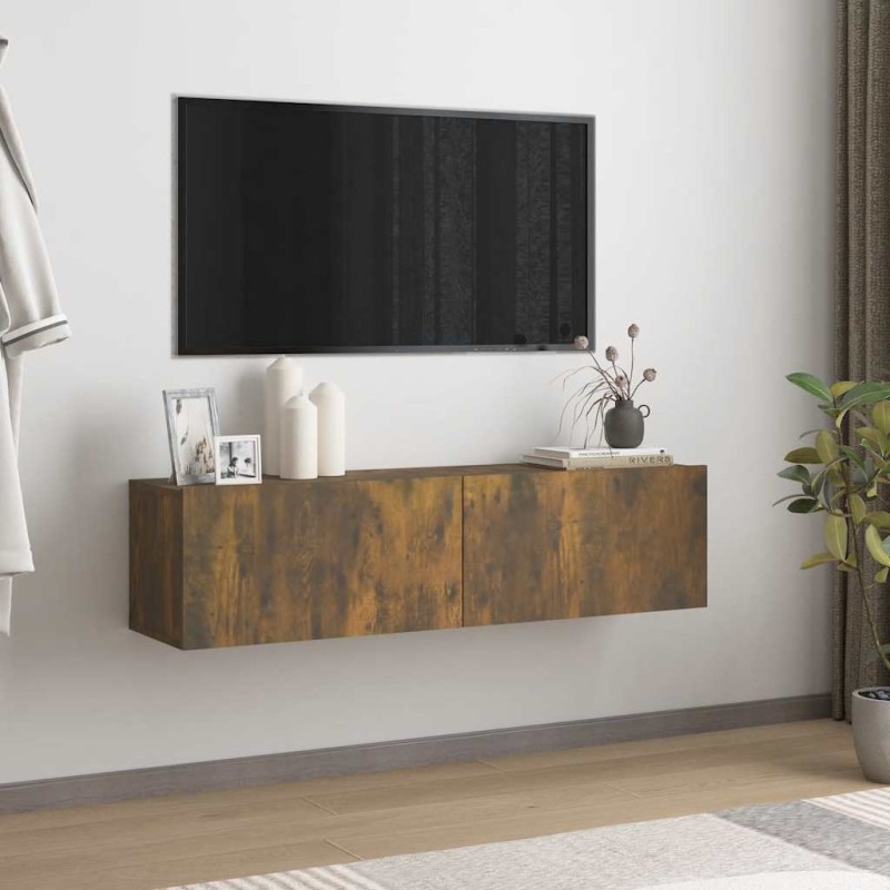 Armoire murale TV Chêne fumé 120x30x30 cm Bois d'ingénierie 629340629340