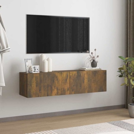 Armoire murale TV Chêne fumé 120x30x30 cm Bois d'ingénierie 629340629340