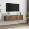 Armoire murale TV Chêne fumé 120x30x30 cm Bois d'ingénierie 629340629340