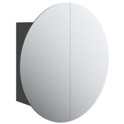 Armoire de salle de bain miroir rond et LED Noir 40x40x17,5 cm 629344629344