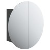 Armoire de salle de bain miroir rond et LED Noir 40x40x17,5 cm 629344629344