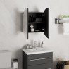 Armoire de salle de bain miroir rond et LED Noir 40x40x17,5 cm 629344629344