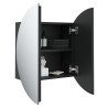 Armoire de salle de bain miroir rond et LED Noir 40x40x17,5 cm 629344629344
