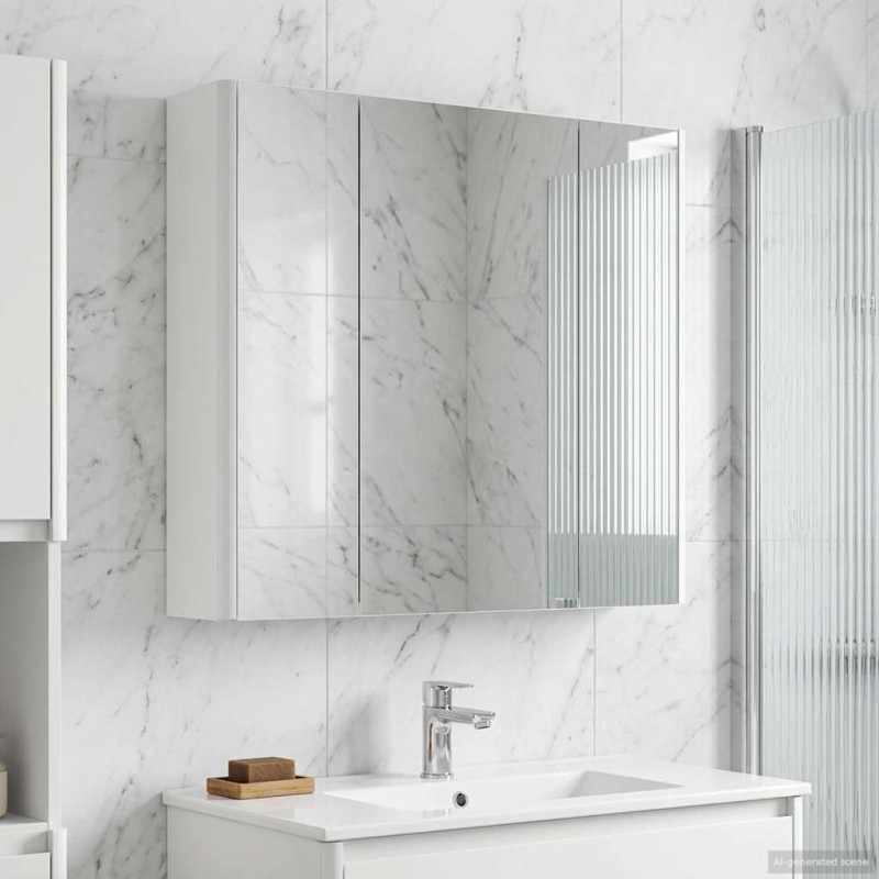 Armoire Miroir de Salle de Bain Blanc 63,5 x 15,5 x 60,5 cm 629345629345