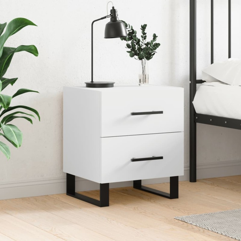 Table de chevet blanc 40x35x47,5 cm bois d’ingénierie 629354629354