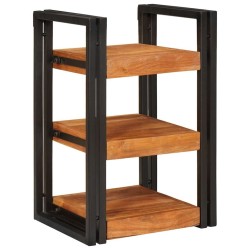 Table de chevet 2 pcs Marron et Noir Bois d'acacia massif 629362629362
