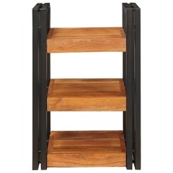 Table de chevet 2 pcs Marron et Noir Bois d'acacia massif 629362629362
