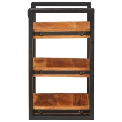 Table de chevet 2 pcs Marron et Noir Bois d'acacia massif 629362629362