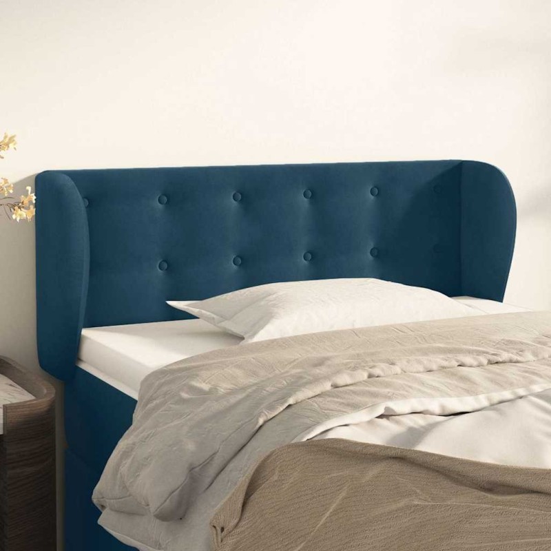 Tête de lit avec oreilles Bleu foncé 93x23x78/88 cm Velours 629367629367