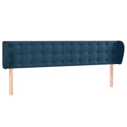 Tête de lit avec oreilles Bleu foncé 203x23x78/88 cm Velours 629369629369