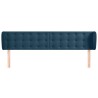 Tête de lit avec oreilles Bleu foncé 203x23x78/88 cm Velours 629369629369