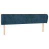 Tête de lit avec oreilles Bleu foncé 203x23x78/88 cm Velours 629370629370