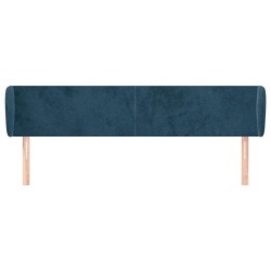 Tête de lit avec oreilles Bleu foncé 203x23x78/88 cm Velours 629370629370