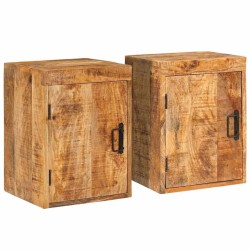 Table de chevet 2 pcs Marron Bois de mangue massif 629374629374
