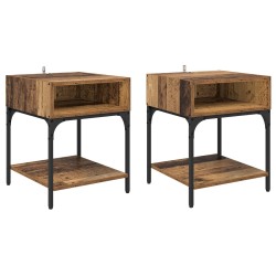 Table de chevet 2 pcs Bois ancien 40 x 40 x 50 cm 629376629376