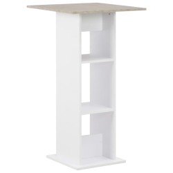Table de bar Blanc et béton 60x60x110 cm 629377629377