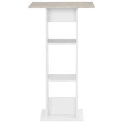 Table de bar Blanc et béton 60x60x110 cm 629377629377
